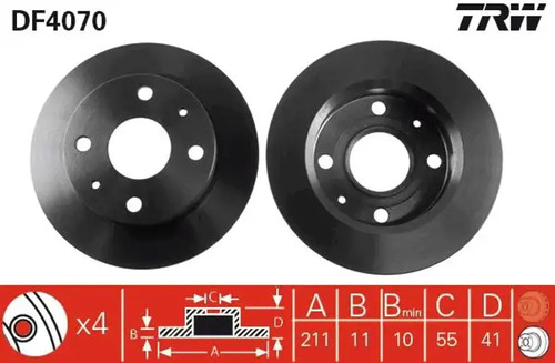Brake disc solid - 2x,