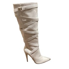 Shoe Dazzle 8 Cream Strappy