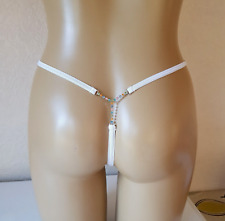 Cameo Satin Diamante Back Thong String Size 10-12 or 14-16 White or Black