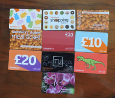 10 SAINSBURY'S UK GIFT CARDS.  COLLECTORS ITEM. NO VALUE. LOT 16
