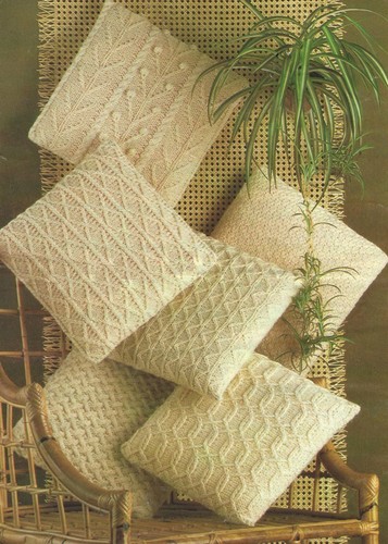 Aran cushion knitting - knitting, patterns
