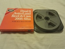 Vintage Boots Super 8 Cine Spool Dual 8 Auto Load Reel & Can 200ft 60 Metres