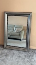 Next Beaded Pewter Mirror Silver And Black Large Mirror