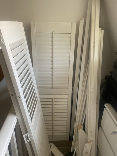 White wood plantation shutters - white,