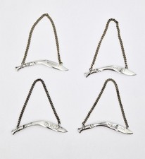 RARE INDIAN COLONIAL SOLID SILVER KUKRI DECANTER LABELS c1900