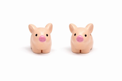 Mini pig figurines set 2pcs - mini,