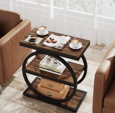 Wood End Table 4-Tier Side