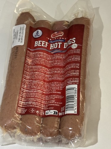 Beef hotdogs 908g fat hot - hotdogs,