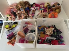 LOL Surprise Huge OMG Dolls and Accessories Bundle With Stands And Case Box