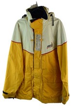 MUsto Yachting Mens Zip UP Rain Wind Anorak Jacket Size L Yellow Hi Viz Water