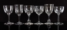 6x assorted Victorian drinking glasses with oval cutting design bowls