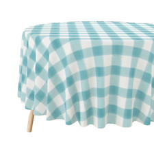 100% Cotton checkered table cover round 70inch