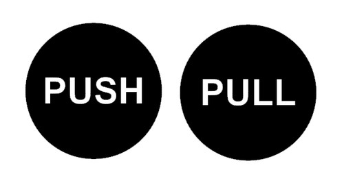 Push pull vinyl stickers - pull,