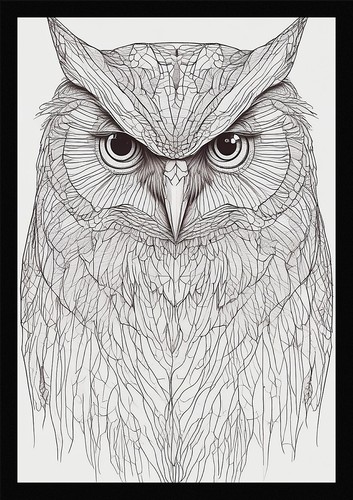 Dramatic owl framed wall - dramatic,