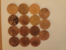 15 UK CIRCULATED ONE PENNY COINS IN GOOD CONDITION 1917- 1966