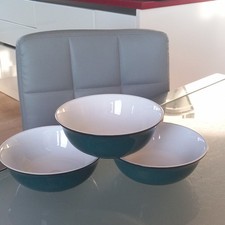 SET 3  DENBY GREENWICH 16.5 cms CEREAL/ PUDDING BOWLS .1ST QUALITY.GOOD CON.