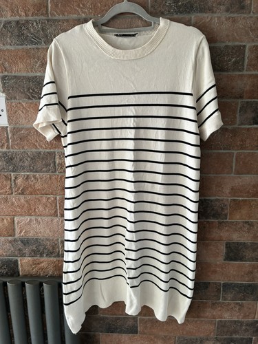 Zara cream black striped knit - striped,