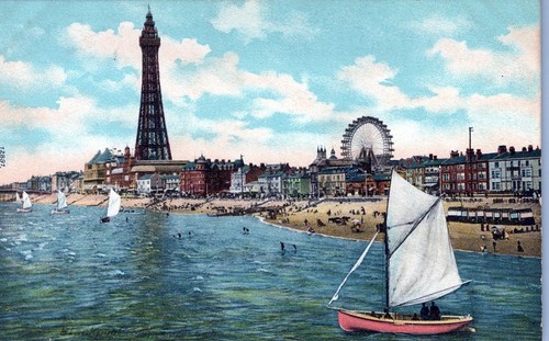 Antique postcard blackpool - antique,