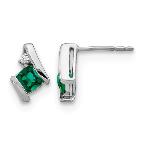 10k white gold - cushion, lab