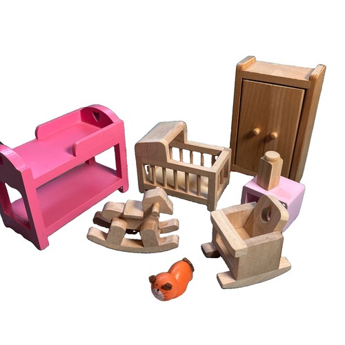 Wooden dolls house children - wooden,