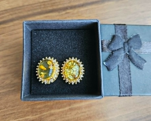 Gold plated natural amber - natural,
