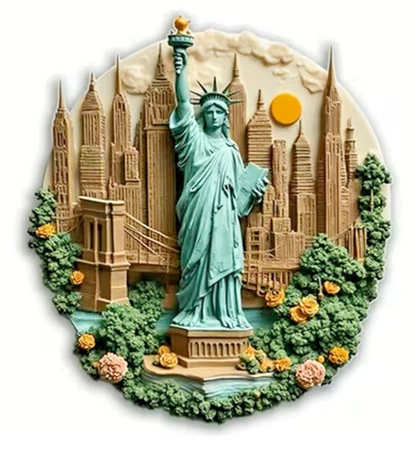 Fridge magnet usa statue - magnet,
