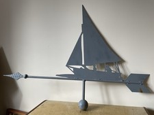 Large Vintage Weather Vane Topper Sailing Nautical Heavy Metal Display Wall Art