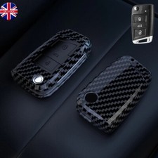 ABS CARBON Key Cover Fob Case For VW Golf MK7 Octavia Seat Leon Ateca Ibiza CBN 