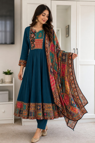 Women teal embroidered - women's,