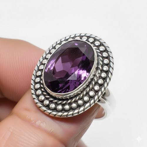 Purple amethyst gemstone 925 - purple,