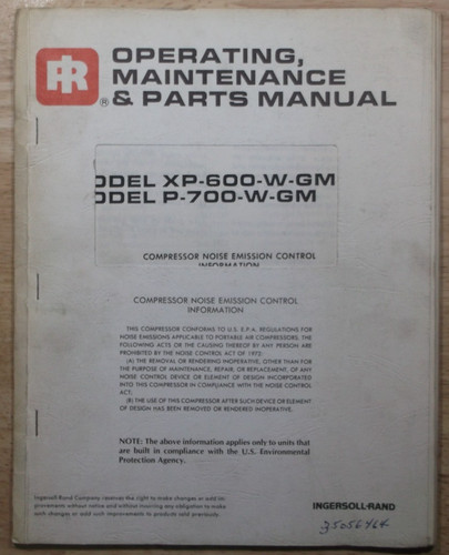Ingersoll rand xp600 - ingersoll,