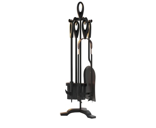 Piece black fireplace tool - 5,