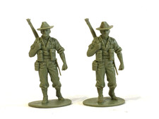 2 x AIRFIX. 1970's WWII AUSTRALIAN INFANTRY PLASTIC SOLDIERS. 1/32 ORIGINALS