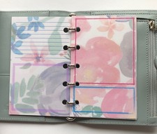 Filofax Mini Organiser Planner - Beautiful Flower Design Bullet Style Paper