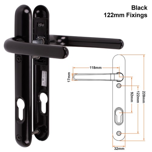 Composite door handle pair - door,