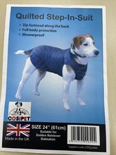 Showerproof All-in-one Quilted Step-in Suit Dog Coat 24 Inch Blue Free Del!