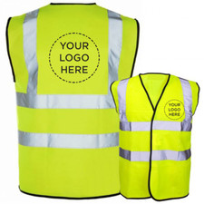 Personalised Hi Vis Vest Custom Printed High Visibility Adult Safety Waistcoat