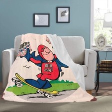 Vintage Style Budweiser Skateboard Bud Man Ultra-Soft Micro Fleece Blanket