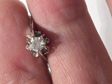 Sterling Silver solitaire Ring antique Size K1/2