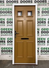 WOODEN FRONT DOOR FIRE BROWN