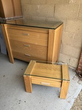 Marks and Spencer Draws and Bedside Tables.  Two of Each With Glass Tops