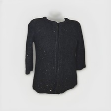 Black long sleeve sequin wool