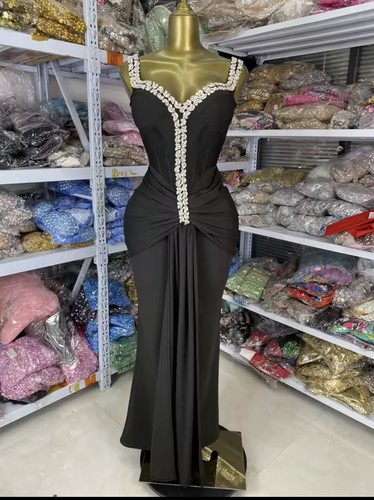 Black crystal ruched evening - crystal,