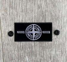 Replacement Stone Island  badge with 2 buttons Black & White