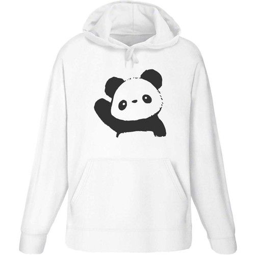 Panda waving adult hoodie - adult, /