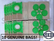 GENUINE SEBO DUST BAGS X 10, 5093ER X C X1 X4 X4 X7 PET 370 470 EXTRA PET. UK 