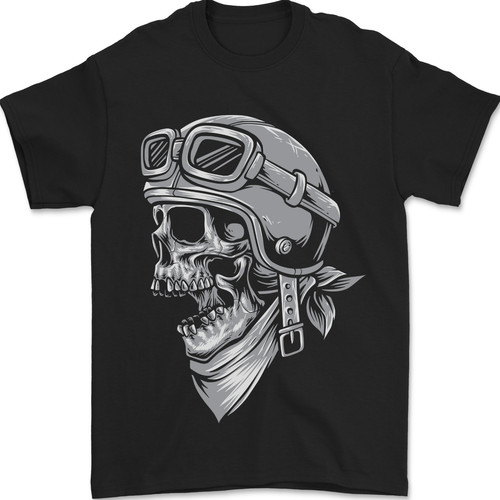 Biker outlaw skull motorbike - biker,