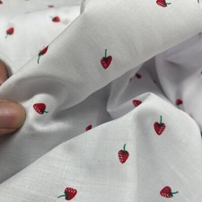 Strawberries Print PolyCotton