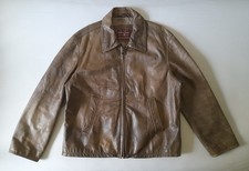 MARLBORO CLASSICS LEATHER JACKET XL Vintage Brown Biker Motorcycle Western Aged