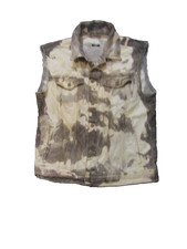 NEXT bleach  brown Cut-off Jacket  Size M skinhead punk gay bleacher bleached